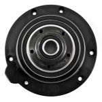 Schwarzes mechanisches Teil mit kreisförmiger Struktur